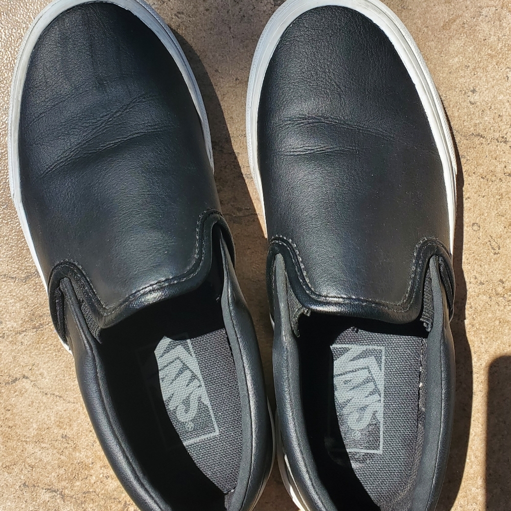 Vans leather slip on